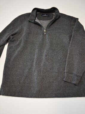 Rainforest Charcoal Gray Quarter Zip Pullover Fleece Sweater Men's Large Outdoor